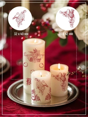 Наклейки на свечи водные Фрукты красные из каталога Наклейки декупажные для декора свечей, яиц, изделий из гипса, в интернет-магазине BPW.style